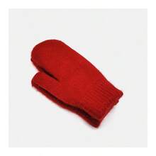 Winter Warm Mittens For Women Men - Soft Faux Rabbit Fur Mittens Elastic Cuff Fashionable Stretchy Knit Gloves Cold Weather - Đỏ - Xem 6