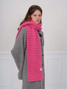 1 szt. Damski, jednolity kolor, uroczy, krótki, dzianinowy szalik/ocieplacz na szyję, odpowiedni na wyjścia, do codziennych dojazdów, jesień/zima