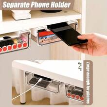 2 Paquetes Deslice El cajn debajo del escritorio 21cmx24cm, Organizador de Cajones Autoadhesivo para Debajo del Escritorio, Cajn Debajo del Escritorio, Cajn Debajo de la Mesa para transparente - Adhesivo or tornillos - Ver 4