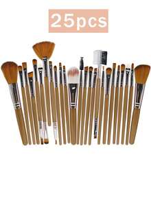 41件套奢华化妆刷套装，含便携化妆包、专业化妆刷和海绵，轻松打造精致妆容。套装包含：25支化妆刷、3个化妆海绵、3个迷你化妆海绵、3个三角粉扑、3个迷你气垫粉扑、1个发箍、2个刷架和1个刷子清洁工具。化妆刷套装，混合化妆工具，包含散粉刷、腮红刷、高光刷、眼影刷等，刷具齐全，化妆刷套装，完整化妆工具包。 - 咖啡棕 - 查看 18