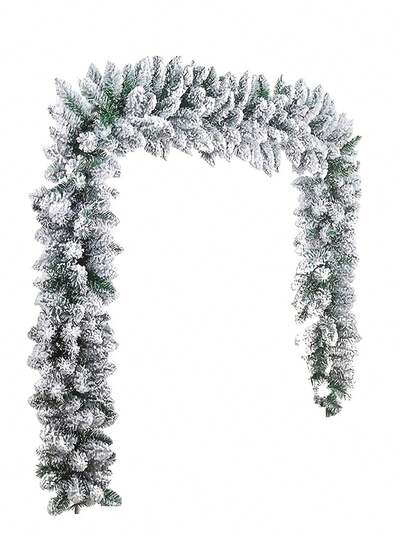 Guirlanda de Natal flocada festiva de 1 peça de 6 pés - decoração de Natal em pinho e cedro polvilhados com neve para lareira, escadas, árvore de Natal, guirlanda de Natal artificial com pinhas falsas e frutas vermelhas - enfeite de Natal clássico de metal e plástico para ambientes internos, decorações universais de inverno, PVC resistente a chamas, peça central para mesa de jantar, decorações de Natal, decoração de casa de Natal, presentes de Natal, enfeites para árvores de Natal