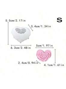 1 件旋转心形蜡烛硅胶模具，DIY 手工芳香石膏和树脂工艺套件，家居礼物 - 白色 - 查看 10