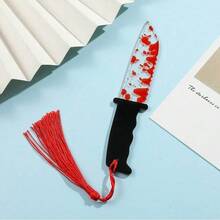 1pc Horror Bookmarks - Acrylic Material With Gory Creative Design, Dark-Style Reading Accessories, Ideal For Halloween Surprises, Book Lovers' Gifts, Party Favors, Horror Enthusiasts' Collections & Daily Reading Atmosphere Enhancement (Random Style)