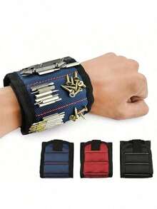 1PC Magnetic Bracelet With Strong Magnet To Hold Screws, Nails, Drill Bits, Small Tools, Etc. - Unique Gift For Men And Women. - Black - View 5