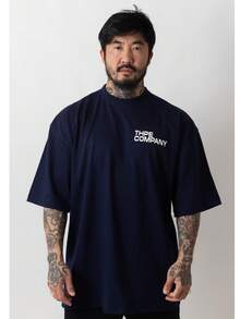 Oversized Company T-Shirt - Navy Blue - View 1
