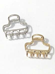 1 Peça Clipe de Cabelo Geométrico de Metal de Cor Sólida, Adequado para Mulheres com Cabelo Fino, Serve para Penteados Meio-Presos, Clipe de Cabelo na Nuca, Adequado para Uso Diário de Mulheres, Acessório de Cabelo de Inverno, Moda Elegante Grampo de Cabelo