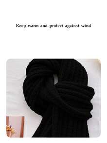 3pcs/Set Slogan Acrylic Beanie Hat, Scarf And Gloves Set, Warm Thick Knit Oversized Headband, Fashion Accessories For Autumn/Winter Winter Gear