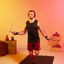 Cuerda de saltar para entrenamiento físico y cardiovascular - Cuerda de saltar de boxeo de cuerpo completo diseñado profesionalmente - Cuerda de saltar de PVC de 5 mm sin enredos, - Verde militar - Ver 4