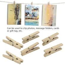 300 Pinzas de Madera para Ropa, Pinzas para Ropa, Clips de Fotos Decoración de Pared, Pinzas de Madera para Papel de Fotos, Oficina, Hogar, Arte - 1 - Ver 9