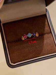 1 Stück Dopamin Monet Garten Regenbogen Ring, delikates Luxus Nischendesign, süß & vielseitig