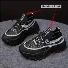 2025 Spring Women's Shoes Sports Shoes Women's Breathable Lightweight Sports Shoes - Stylish White And Pink Casual Running Shoes With Floral Embroidery - Durable Outdoor Hiking Shoes, Soft Fabric Lining, Suitable For All Seasons - 黑色 - 查看 9