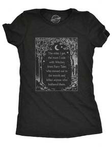 Side With The Witches, Witch Shirt, Pagan TShirt, Occult Shirt, Salem Witch Trials, Witch Shirt, Salem Shirts, Vintage Tee, Halloween Shirts - 黑色 - 查看 1