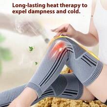1pc Graphene Heating Knee Pad, Long Style, Heat Therapy Grid Heating, Warm Leg Sleeve For Arthritis And Cold Legs - Multicolor - View 7