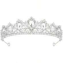 Rhinestones Tiara For Women Girls - Silver - View 12