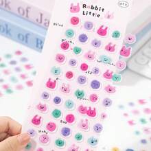 1pc Cute Sticker, Cartoon Vibrant Color Basic Planner Decorative Sticker, Suitable For Phone, Diary, Planner