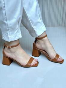 GISELE CLASSIC SANDAL WITH 6CM HEEL - 駝色 - 查看 3
