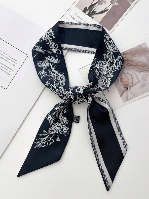 1 peça lenço estreito lenço de pescoço sólido lenços de pescoço longo lenço fino de seda cabeça pescoço faixa de cabelo bolsa fita tiaras