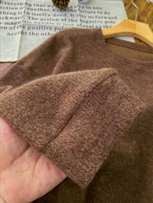 Áo nữ in hình cún con thời trang, thích hợp mặc hàng ngày vào mùa thu/đông, đi học, ngày đầu tiên đến trường năm 2026. - màu nâu - Xem 7