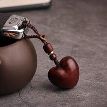 Llavero de sándalo con forma de corazón hecho a mano, llavero de madera para parejas, regalo perfecto para hombres y mujeres, ideal para Navidad o el Día de San Valentín