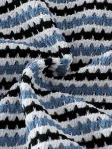 2 件套男童休闲条纹长袖运动衫和牛仔长裤套装，春秋季 - 彩色 - 查看 6