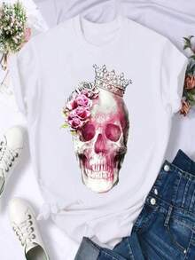 2025 Champion Tank Davis All Match American Fashion Brand Printed Men's And Women's Loose Summer Loose Short Sleeve T Shirt - 白色 - 查看 1