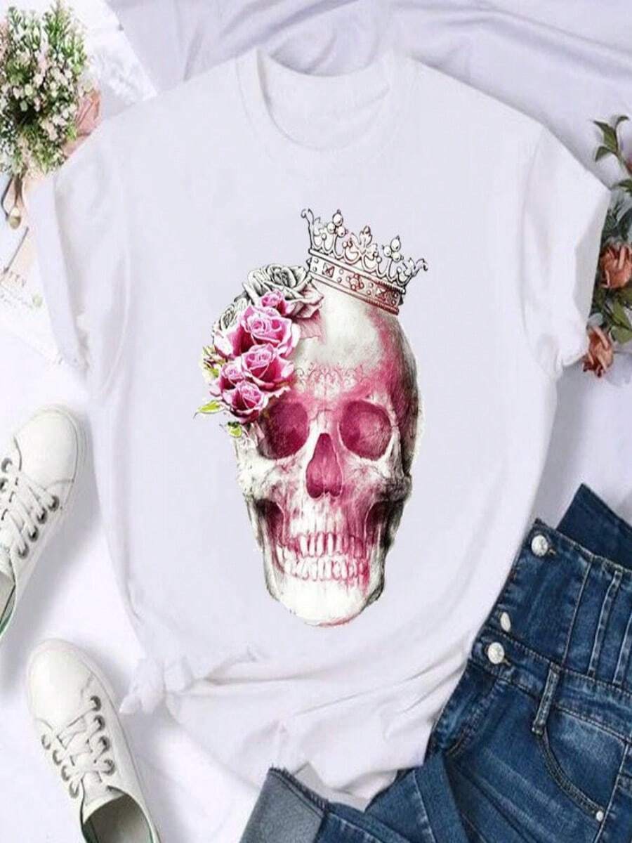 2025 Champion Tank Davis All Match American Fashion Brand Printed Men's And Women's Loose Summer Loose Short Sleeve T Shirt - 白色 - 查看 1
