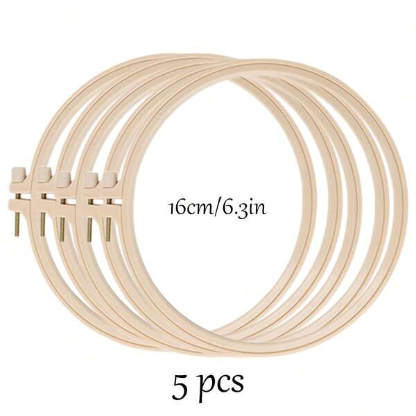 LAMYA Imitación de bambú Plástico Venda de bordado Herramienta de bordado DIY Hecho a mano Venda de bordado Marco de bordado redondo Círculo de bordado Estuche de bordado