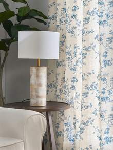 2 Pcs Beautiful Floral Design Sheer Curtains, Softness Cozy Privacy Curtains, Great Quality Elegant Vintage Gorgeous Curtains, Pretty Colors And Well Made Lightweight Curtains - 藍色 - 查看 2