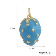 1pc Copper Mini Cute Big Strawberry Pendant, Fashion Versatile For DIY Bracelet, Necklace, Earrings, Bag Charm, Gift For Girlfriend