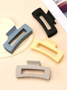 1pc-4pcs Women's Solid Color Minimalist High-End Elegant Square Lightweight Plastic Hair Claw Clips, Fashion Versatile Suitable For Daily Outings, Washing Face, Bathing, Makeup, Matching Outfits, Autumn Fashion Hair Clips, Autumn/Winter Hair Clip Set Winter Hair Clutch Elegant Hair Accessories