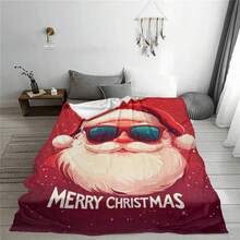 Flanelowy koc świąteczny z nadrukiem cyfrowym – miękki, ciepły i wielofunkcyjny na sofę, do biura, łóżka, na kemping i w podróż – uniwersalny prezent na każdą porę roku