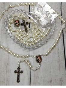 Alice's affection Kit para montagem de terço rosario com fundição e resinados adulto bijuteria e artigos religiosos - Amarelo Candy - Visão 2