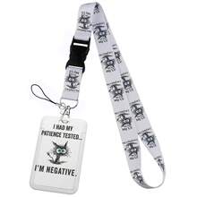CX Lovely Kitten Manga Card Holder Badge Holder ID Card Lanyards Cell Phone Rope Key Lanyard Neck Straps Keychain Cats01 Christmas Gift