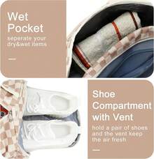 Training Bags - Brown White Corduroy Squares - View 3