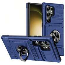 重型防震硬质手机壳，带金属支架和卡槽，适用于 Apple 17、16、15、14、13 Pro Max、Galaxy S25、S24、S23 Ultra Plus FE、A14、A15、A16、A17、A25、A35、A55、A26、A36、A56 和系列