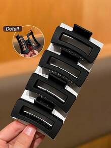 Bộ 4 kẹp tóc càng cua màu đen cổ điển, thời trang và thanh lịch, dài 2,5 inch, những chiếc kẹp tóc nhỏ xinh phù hợp cho sử dụng hàng ngày, đi học và các dịp khác, món quà phụ kiện tóc lý tưởng dành cho phụ nữ, kẹp tóc trang nhã, phụ kiện tóc thời trang, thể hiện vẻ duyên dáng và thanh lịch. - Nhiều màu - Xem 8