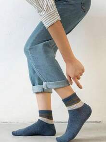 10 أزواج من جوارب الكاحل المخططة للرجال، قابلة للتنفس، مريحة، مناسبة للخريف والشتاء