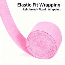 一对粉色泰拳、散打和拳击绷带。它们是吸汗的运动护腕带，可以保护双手。长度为3米，适合运动、健身和日常训练。 - 粉色 - 查看 2