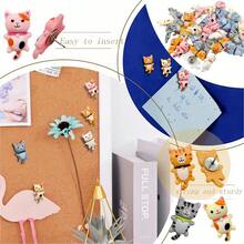 5/10/20/30/50pcs In A Box. Creative Cartoon And Cute Kitten Pattern Pins, Cork Board Push Pins, DIY Handmade Map Pins, Cat-Shaped Push Pins, Animal Creativity, Nail Pins, Plywood Push Pins. Suitable For Photo Walls, Home, School, Office, Stationery, Drawing Pins, Christmas Decorations.