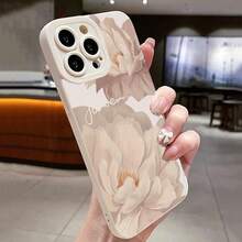 Una funda protectora de carcasa de teléfono móvil a prueba de terremotos y aceite con un diseño simple de patrón de flores, a prueba de golpes, mate y caída, adecuada para todas las series de teléfonos móviles , compatible  17/17 Pro/17 Pro Max/17 Air/ 16/16 Pro/16 Pro Max/16 Plus/ 15/15 Pro Max/15 Pro/15 Plus/ 14/14 Pro/14 Plus/14 Pro Max/ 13/13 Pro/13 Pro Max/12/12 Pro/12 Pro Max/11/11 Pro/11 Pro Max/XR/X/XS/XS Max, Moda novedosa para hombres y mujeres - Blanco 45-3 - Ver 8