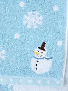 1/3/6 Stücke quadratische Baumwoll-Taschentücher 34*34cm, verschiedene Farben, besticktes Schneemann-Muster. Saugfähig, schnelltrocknend als Handtuch, geeignet für Badezimmer, Küche, Reisen, Hotel, Outdoor, Geschenk zu Feiertagen, unisex