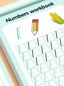 1 件（48 页，100 以下）有趣的儿童数字书写练习册，适合 3-6 岁学龄前和幼儿园写作课程，学习数学练习册数字 0-10 描摹本，书法练习册，学习数学练习册，书法练习册，数字描摹，学龄前早教启蒙阅读和写作训练，圣诞礼物