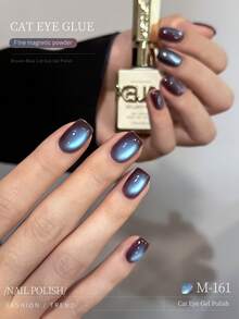 XEIJAYI 1PC 15ml Cat Eye Nail 2025 Holographic Nail Art Reflective Cat's Eye Magnetic Nail Gel Soaking UV LED Gel Salon Female Nail Art Tools Fashion Nail Gel Local Warehouse - 淺藍色 - 查看 2