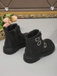 1 par de botas de moda lindas para niños y niñas, botas cálidas para exteriores, botas casuales para niños pequeños, botas para todas las estaciones