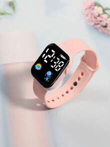 6/1pc Cute Girl Fashionable And LED Rainbow Digital Display Electronic Watch, Suitable For Girls To Wear, Equipped With Jewelry Bracelets, Necklaces, Rings, Earring Sets, Suitable For Students, Very Suitable For Daily Life Such As School, Parties, And Travel. Graduation Season, Valentine's Day, Christmas, Are The Perfect Gifts For Girls(Box Not Included) - Multicolor - View 13