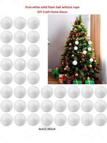 50/30/20/10/4/1pcs Polystyrene Foam Balls, White PS Styrofoam Round Balls, Multi-Size Suitable For Wedding Decor, Birthday Decor, Home Decor, School Decoration, Christmas Party Decor, Paintable DIY Craft Decoration Balls - White - View 3