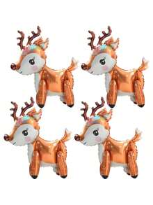 2 Peças Balões de Alumínio em Forma de Rena Estéreo 4D, Decoração de Natal