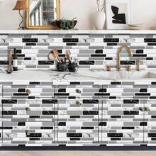 Wall Paper - Grey Mosaic Brick - View 4