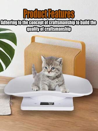  [畅销产品] 10kg 易清洁 ABS 材质小型宠物秤，精确到 1g，LED 屏幕数字显示电子秤，分离式设计，体积小巧，方便存放，支持 G、Ml、Oz、Lb:Oz 等多种单位快速切换，一键去重，适用于称量各种物品和小动物（不含电池）
