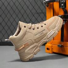 休闲时尚百搭系带男士休闲运动鞋 - 卡其色 - 查看 3